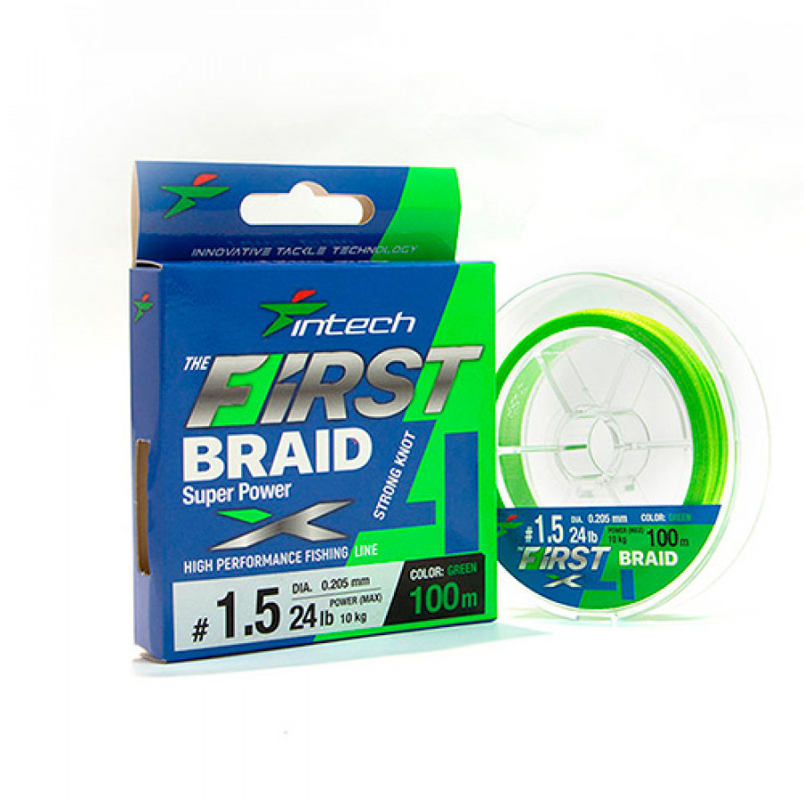 Рыболовный шнур Intech First BRAID X4 Green