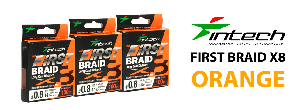Braid Fishing Line Intech First BRAID X8 Orange